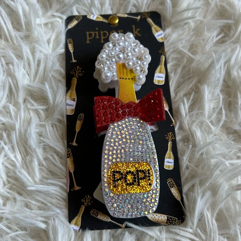 Piper K Crystal Champagne Pop Hair claw Clip NEW!